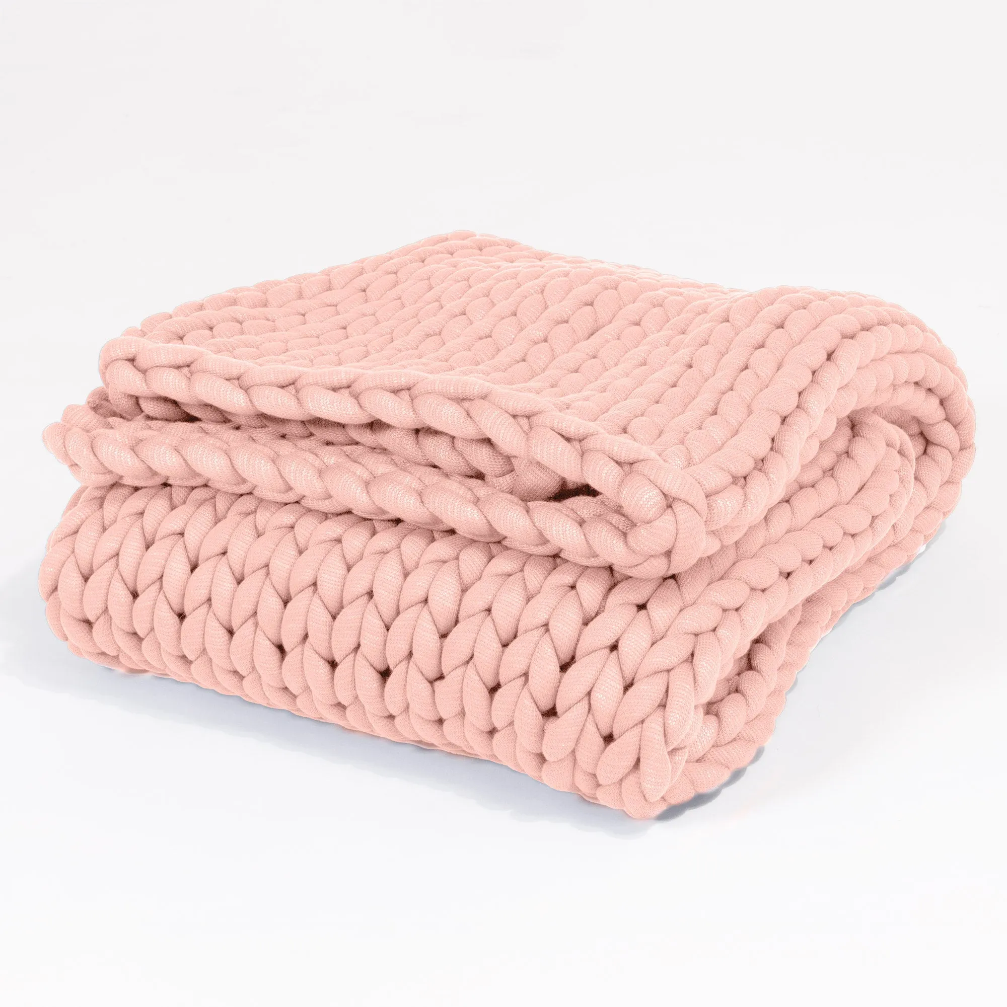 Weighted Blanket for Adults - Chunky Knit Dusty Pink